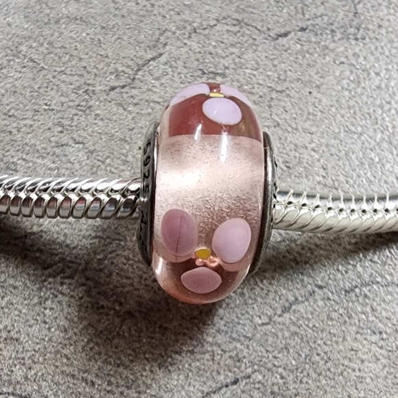 Pandora Jewelry - Pandora Murano Glass Flowers Pink Bead Charm
